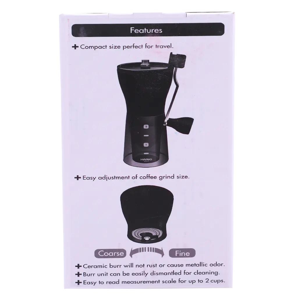 Hario Ceramic Coffee Mill Mini Slim Plus Mss-1Dtb - view 3