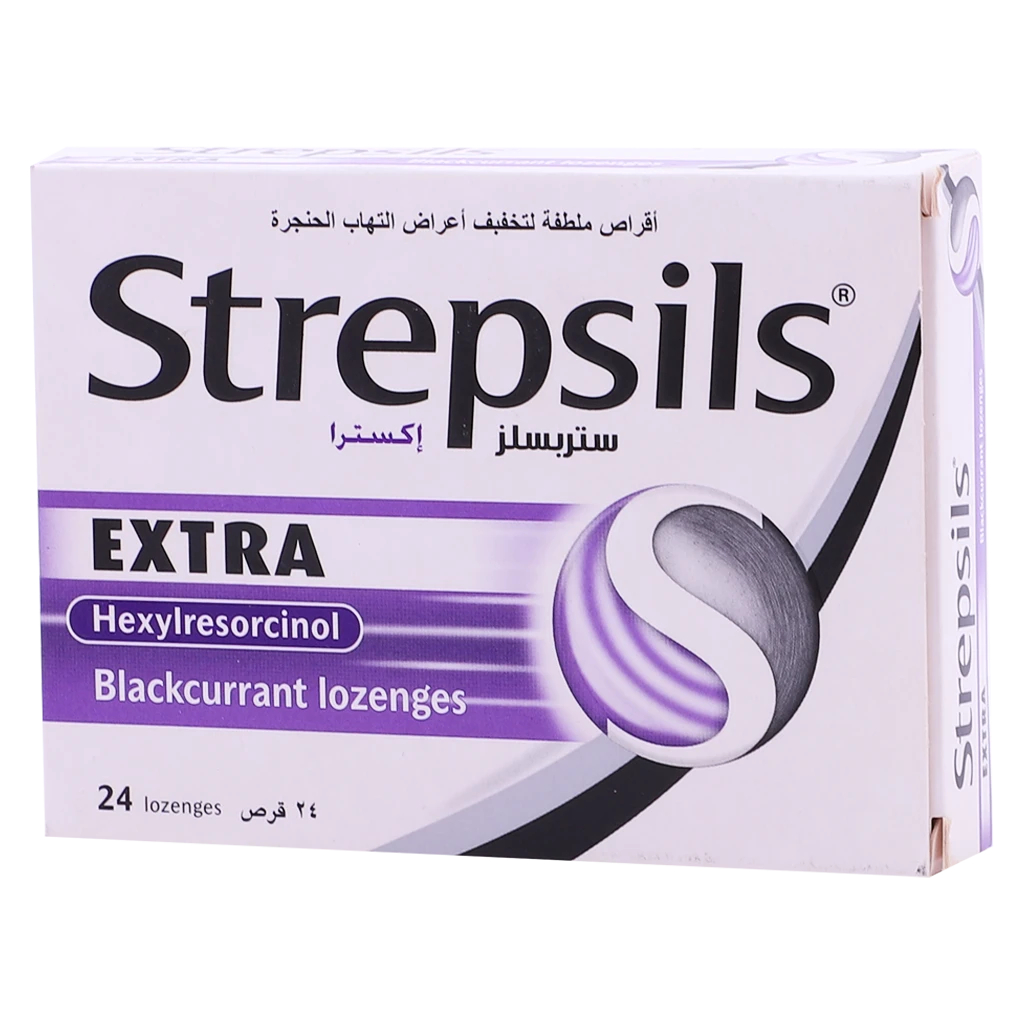 Strepsils Extra Blackcurrant Lozenges 24 Pcs
