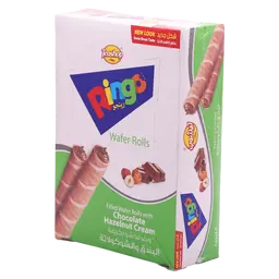 Teashop Ringo Wafer Rolls Filled Hazelnut & Chocolate Cream Box 12 x 16gr 
