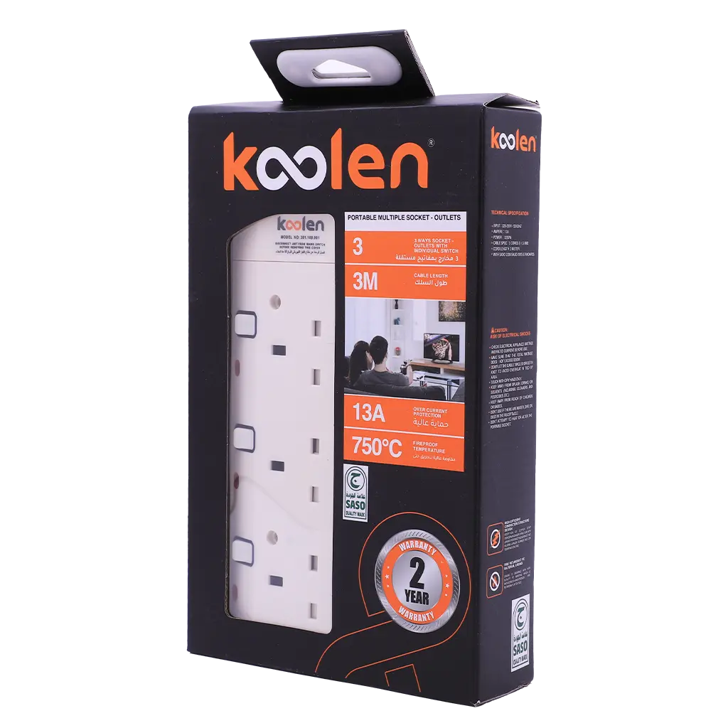 Koolen Electrical Extension with 3 Sockets 3 m - view 2