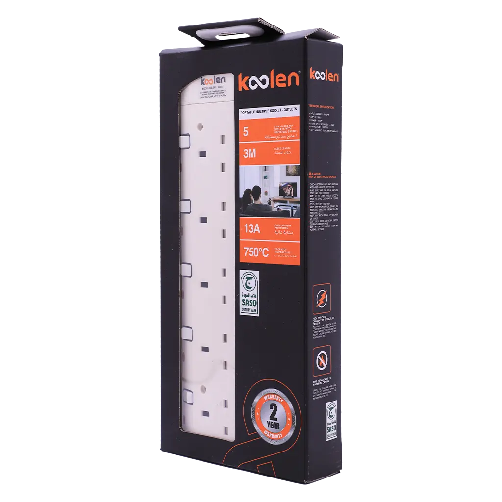 Koolen Electrical Extension with 5 Sockets 3 m - view 2