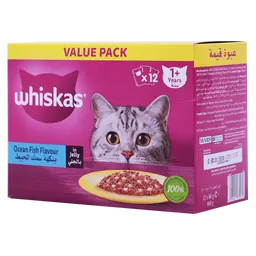 Whiskas Ocean Fish Wet Cat Food 80g Pouches 12 pcs