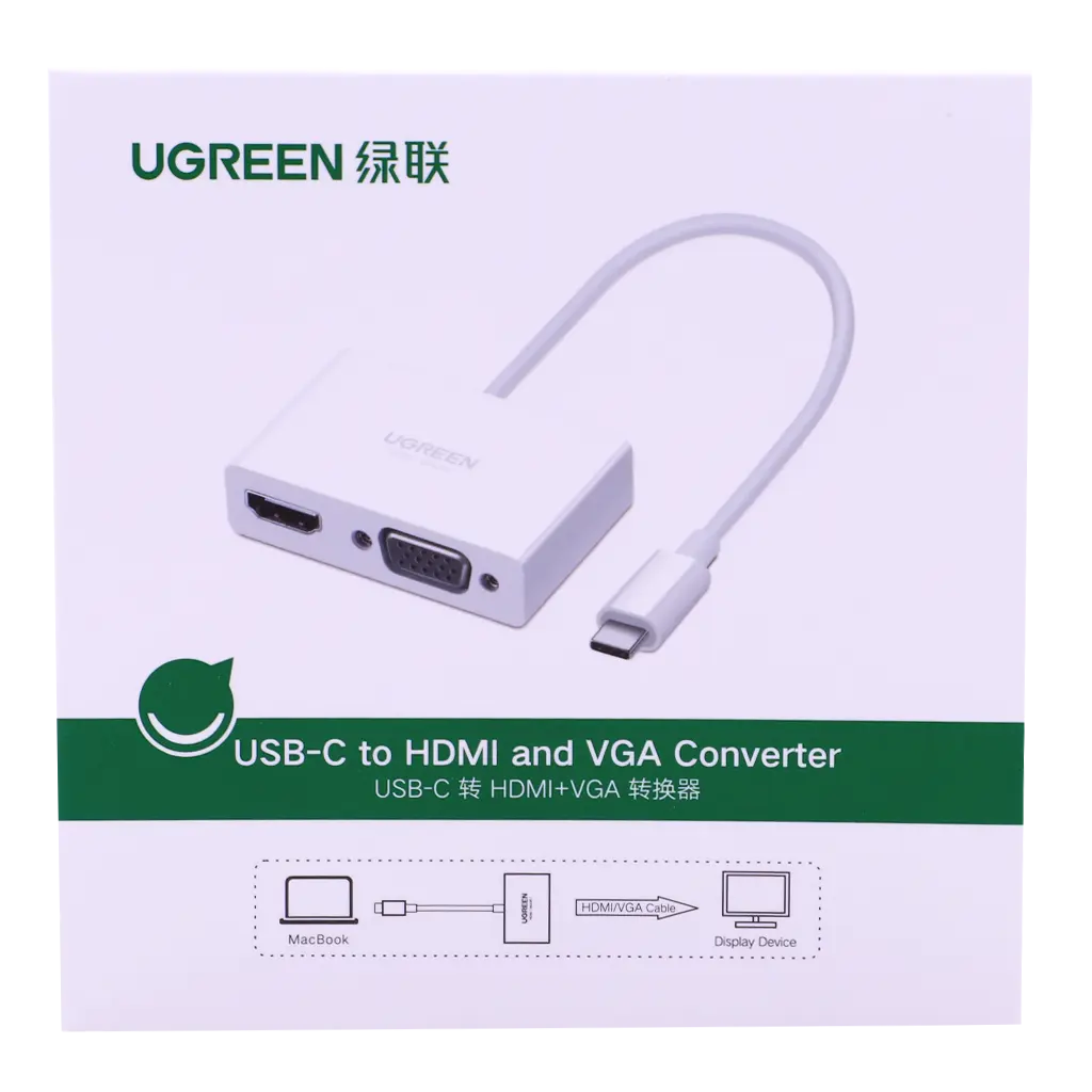 Ugreen  USB Type C to HDMI + VGA Converter White - view 3
