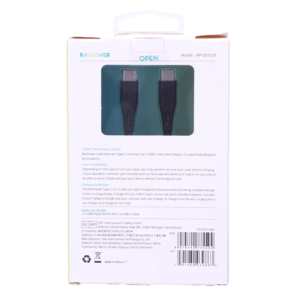 RAVPower Cable TypeC 1.2m 60W - view 5