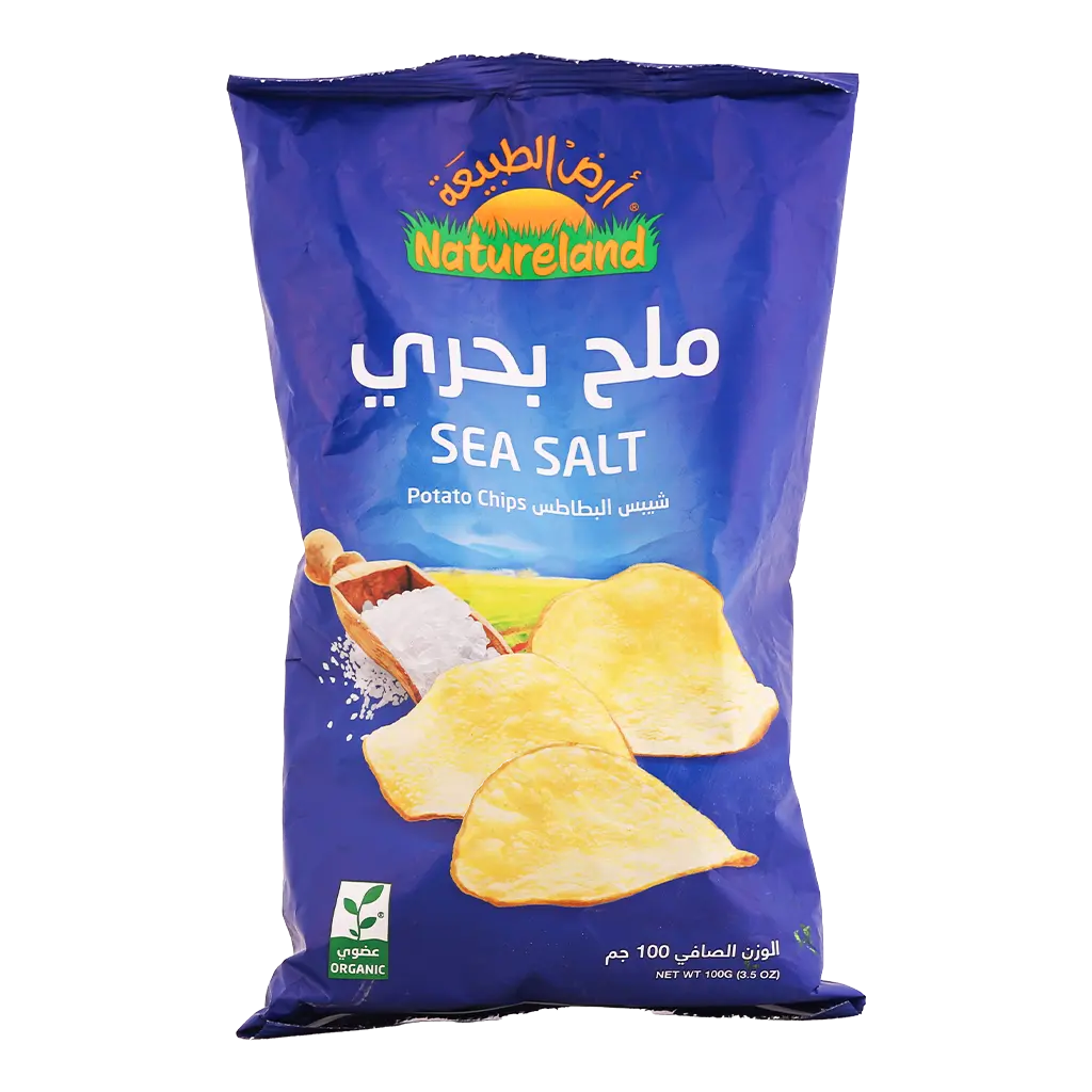 أرض الطبيعة شيبس بالملح البحري 100جم  - view 1