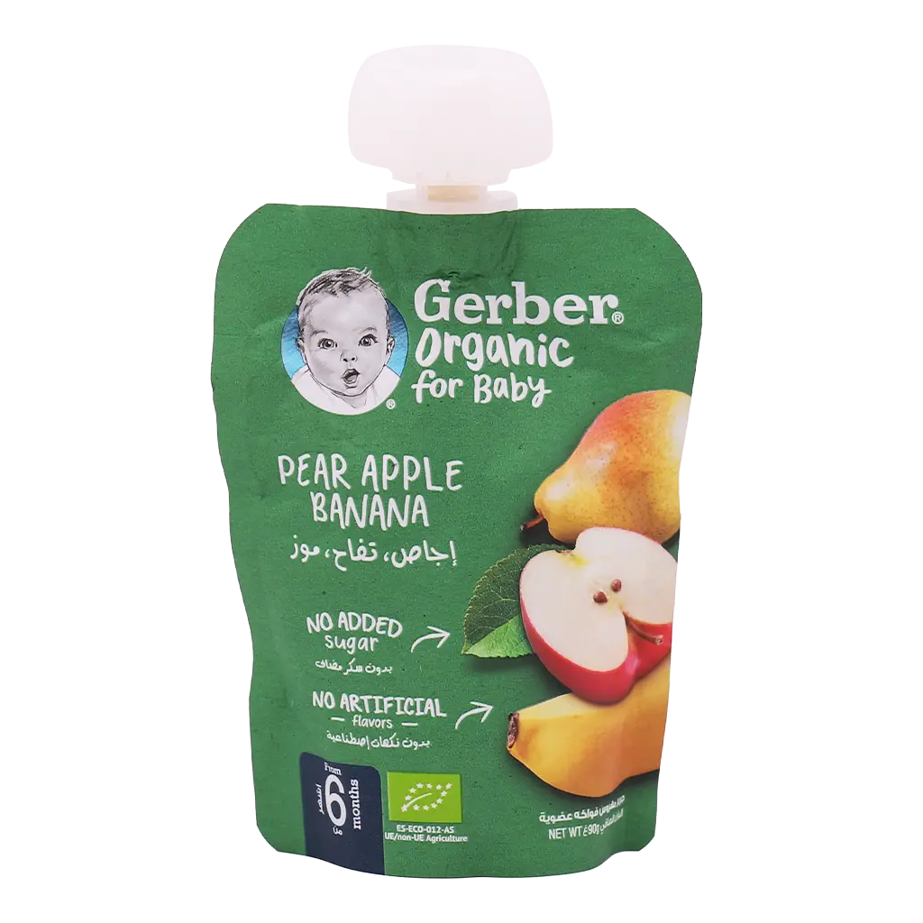 Gerber Organic Pear Apple & Banana From 6 Months 90 gm - view 1
