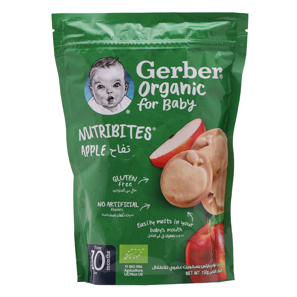 Gerber Organic Nutribites Apple Biscuits 150 gm