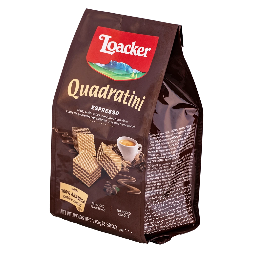 Loacker Quadratini Wafer With Espresso 110 gm
