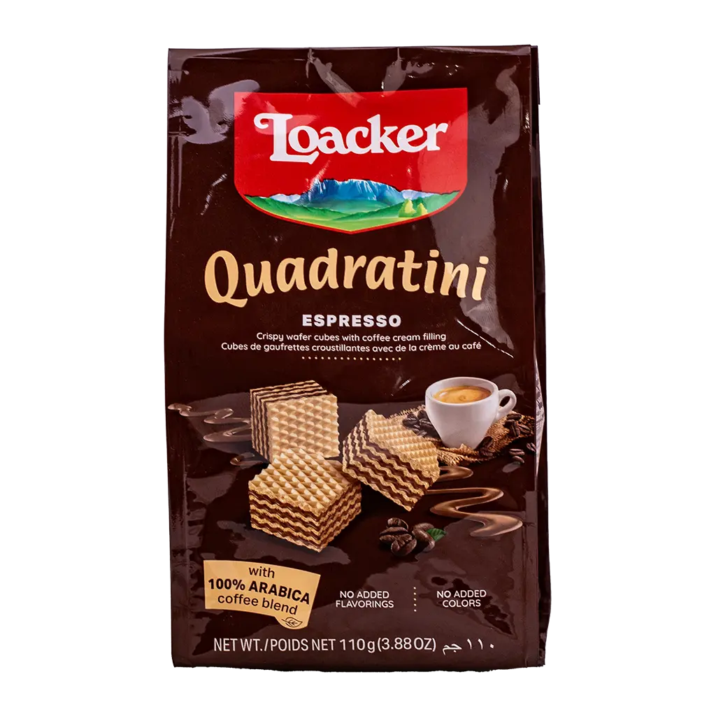 Loacker Quadratini Wafer With Espresso 110 gm - view 2