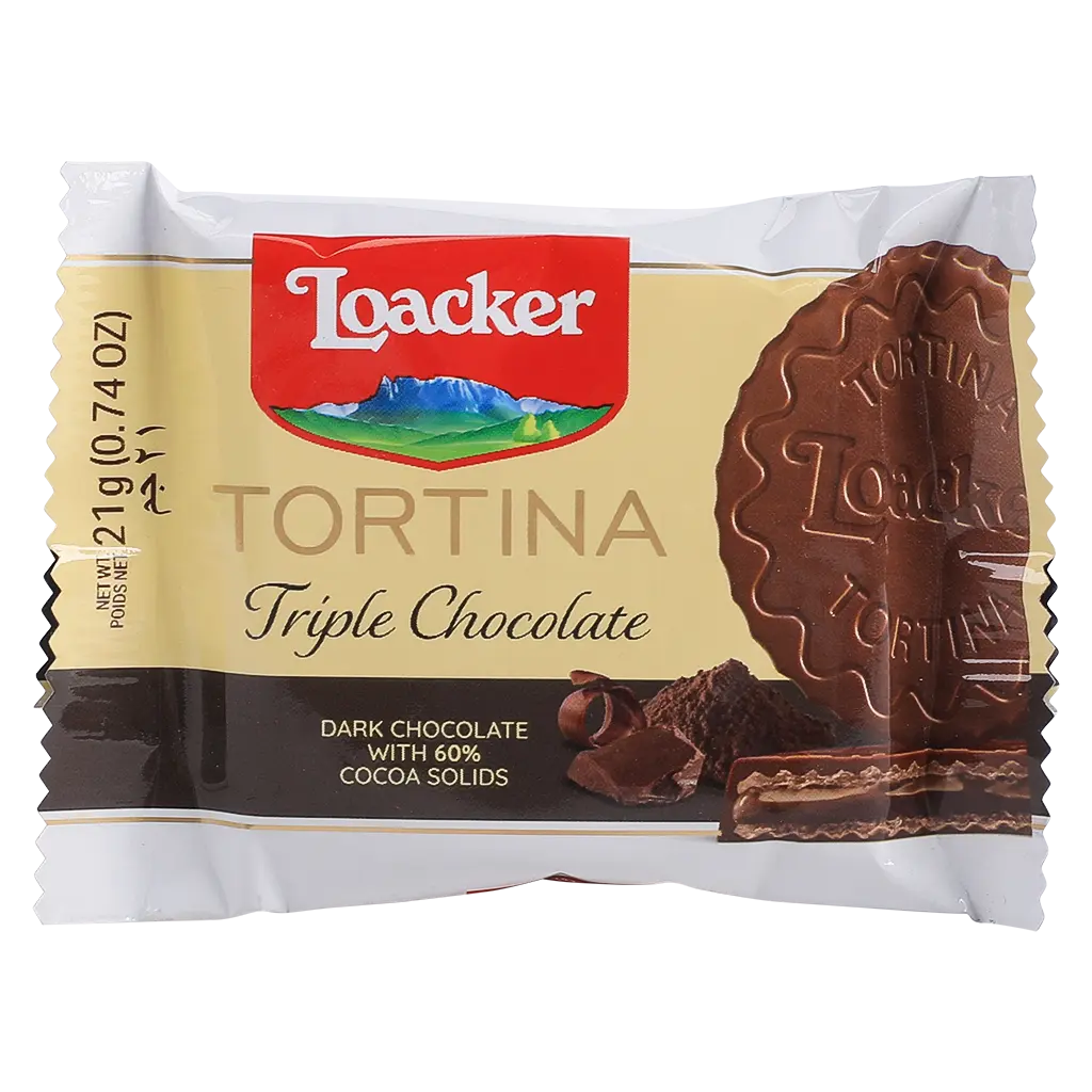 Loacker Tortina Wafer Triple Chocolate 21 gm - view 2