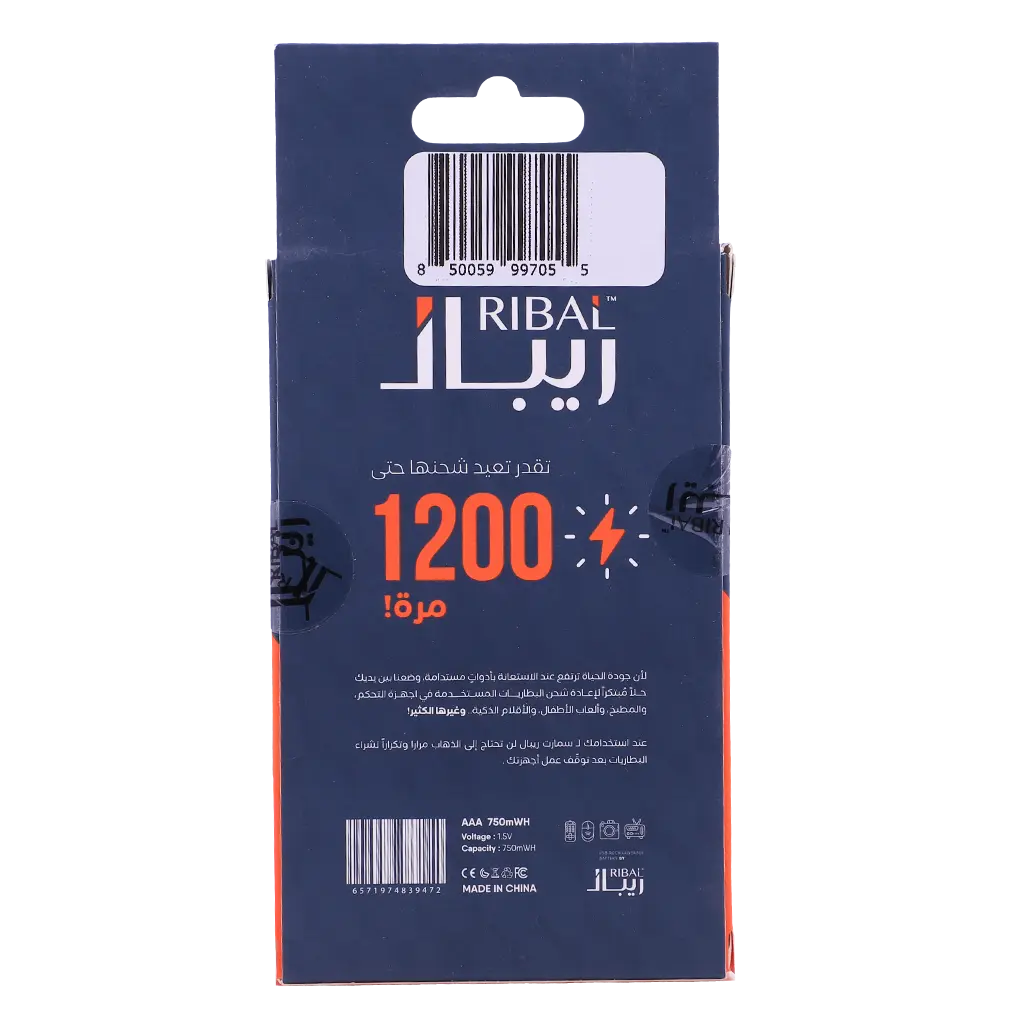 Ribal  AAA Battery  Usb Charging  - view 2