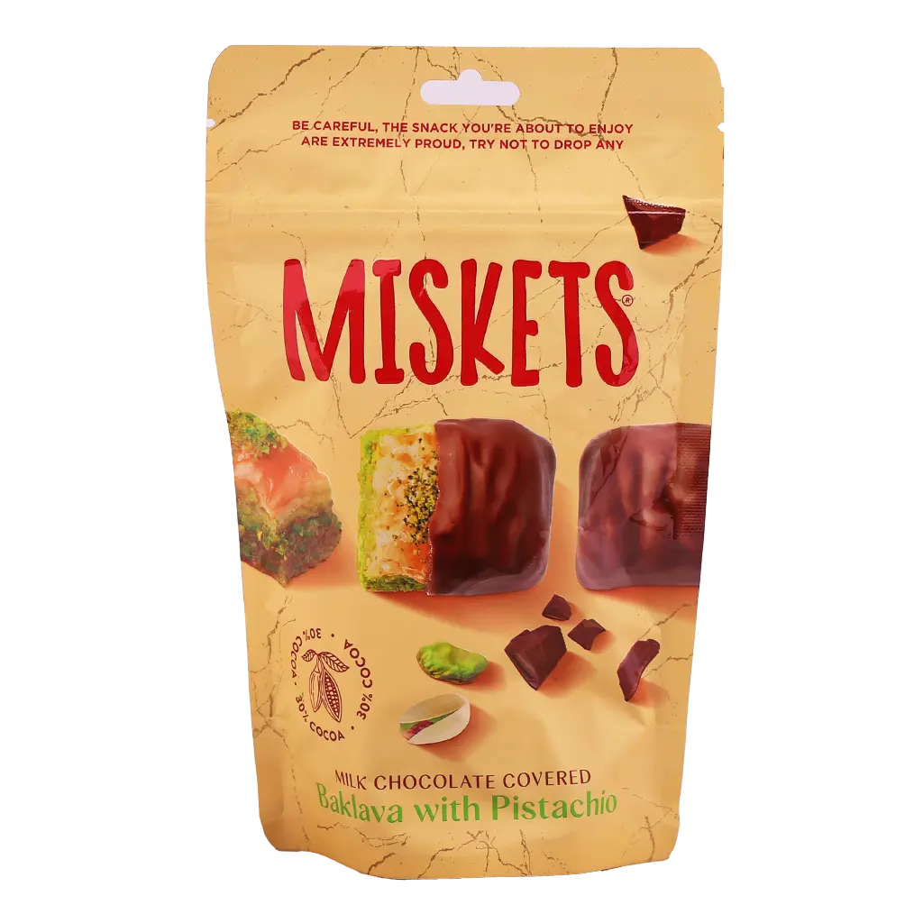 Miskets Baklava With Pistachios and milk chocolate covered80 gm - view 1