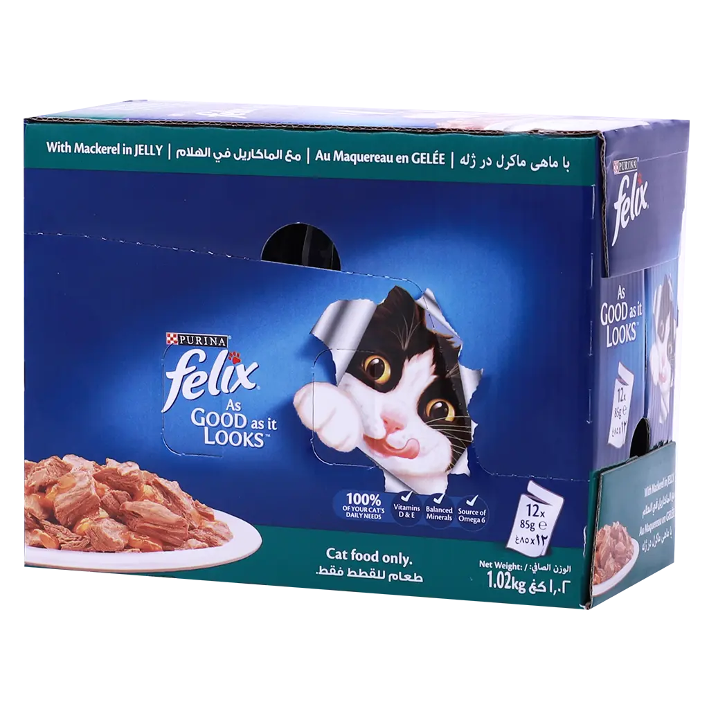 Purina Felix Adult with Mackerel in Jelly Pack 12pcs 85gm - view 1