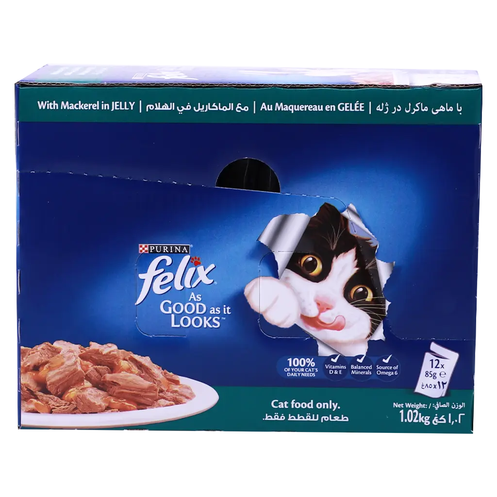 Purina Felix Adult with Mackerel in Jelly Pack 12pcs 85gm - view 2