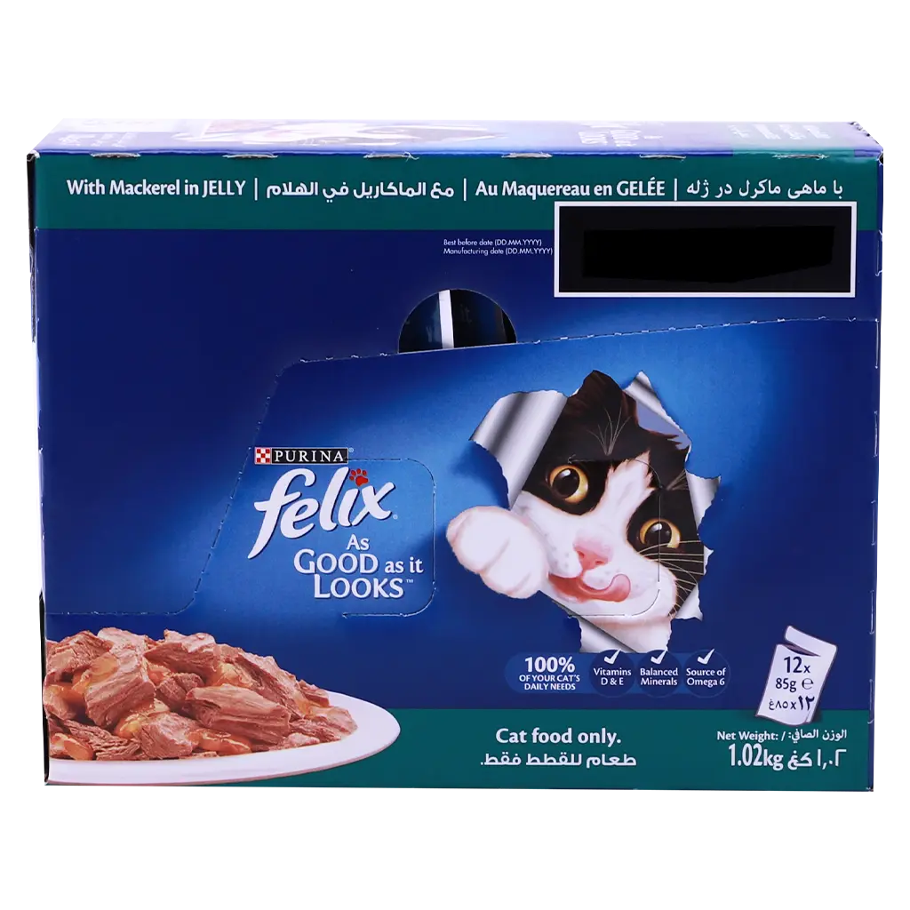 Purina Felix Adult with Mackerel in Jelly Pack 12pcs 85gm - view 3