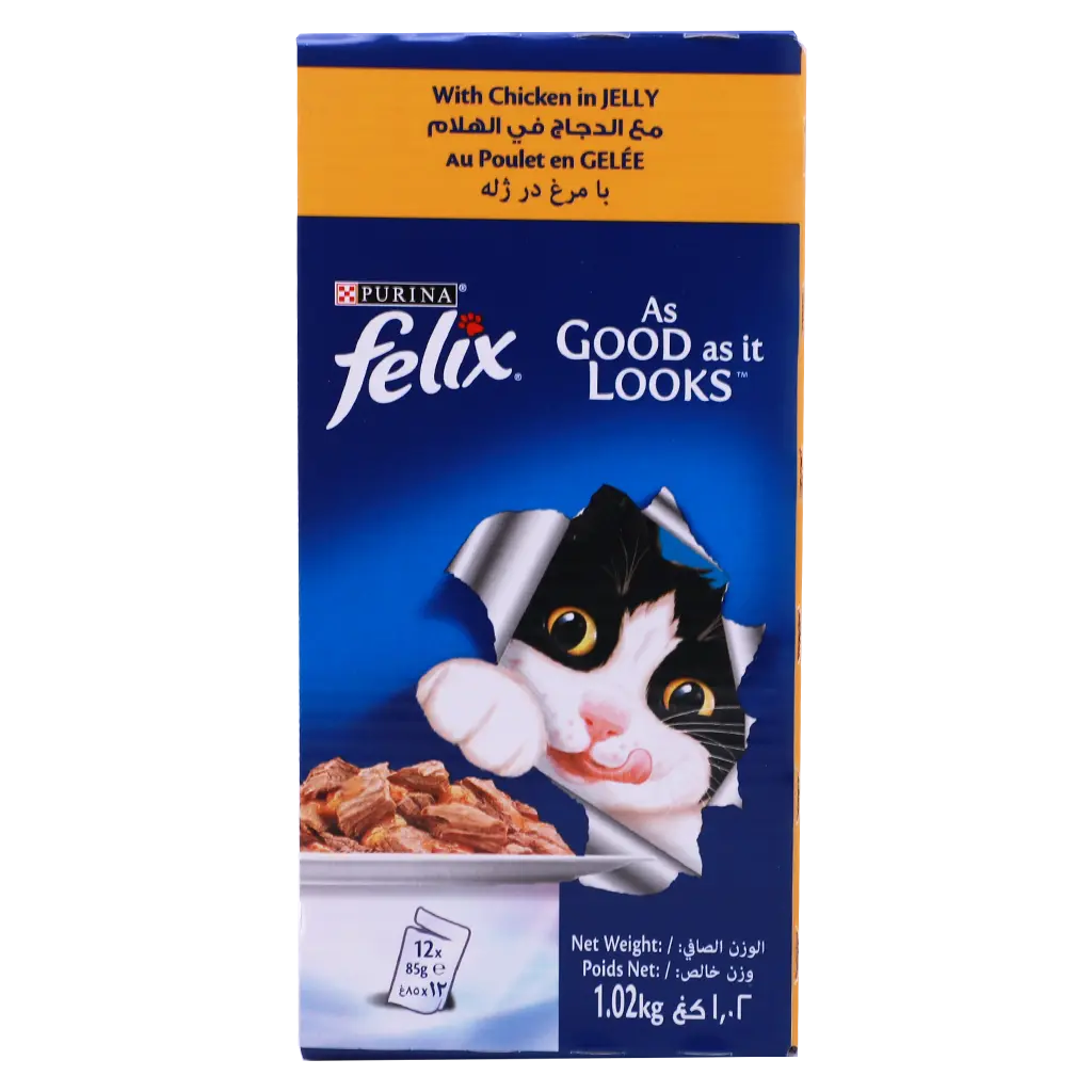 Purina Felix Adult Chicken in Jelly Pack 12pcs 85gm - view 3