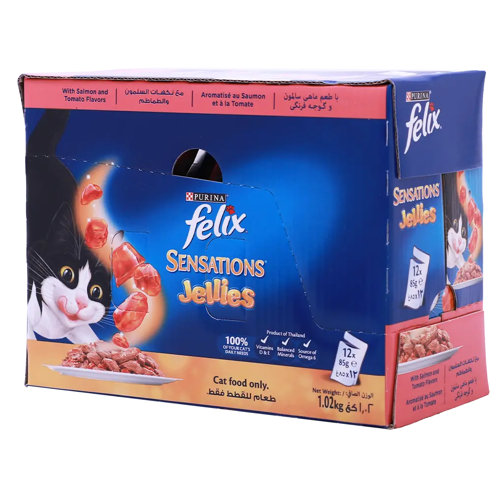 Purina Felix Sensation with Salmon and Tomato in Jelly Pack 12pcs 85gm - view 1