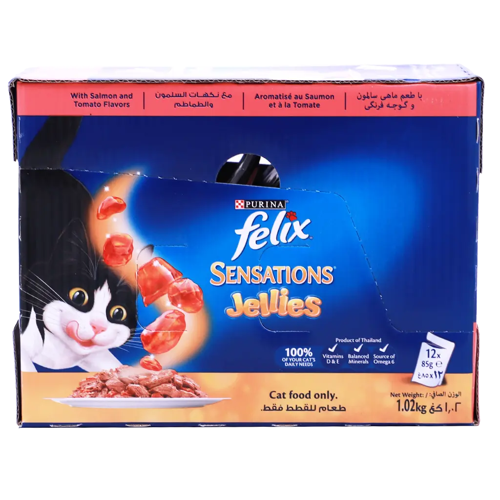 Purina Felix Sensation with Salmon and Tomato in Jelly Pack 12pcs 85gm - view 2