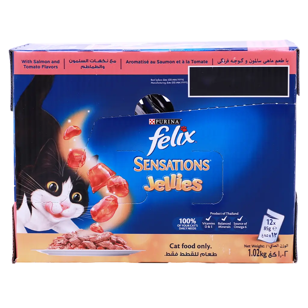 Purina Felix Sensation with Salmon and Tomato in Jelly Pack 12pcs 85gm - view 3