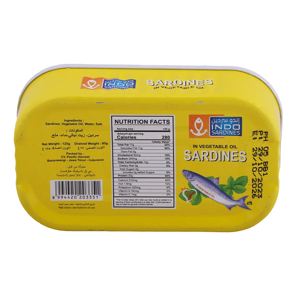 Indo Sardines in Vegetable Oil 125 gm - view 3