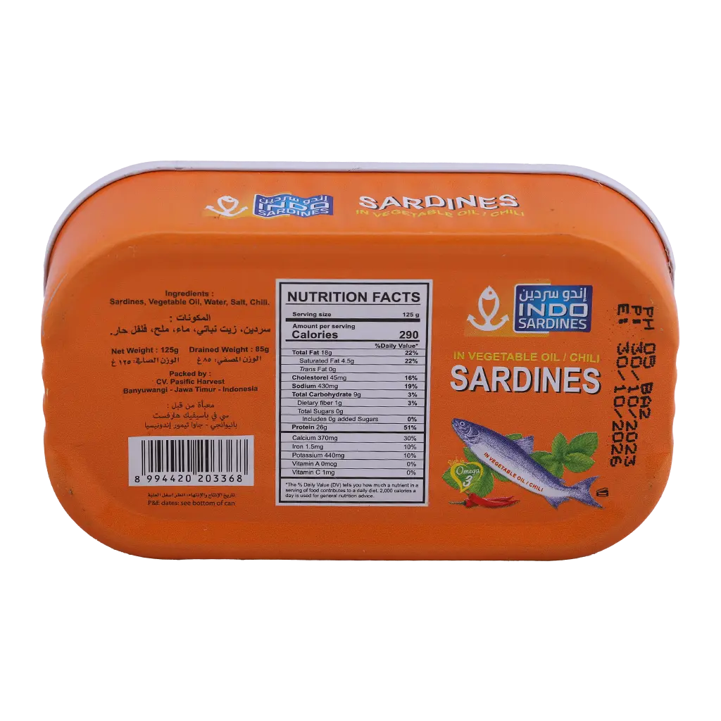 Indo Sardines in Vegetable Oil Chill 125 gm - view 3