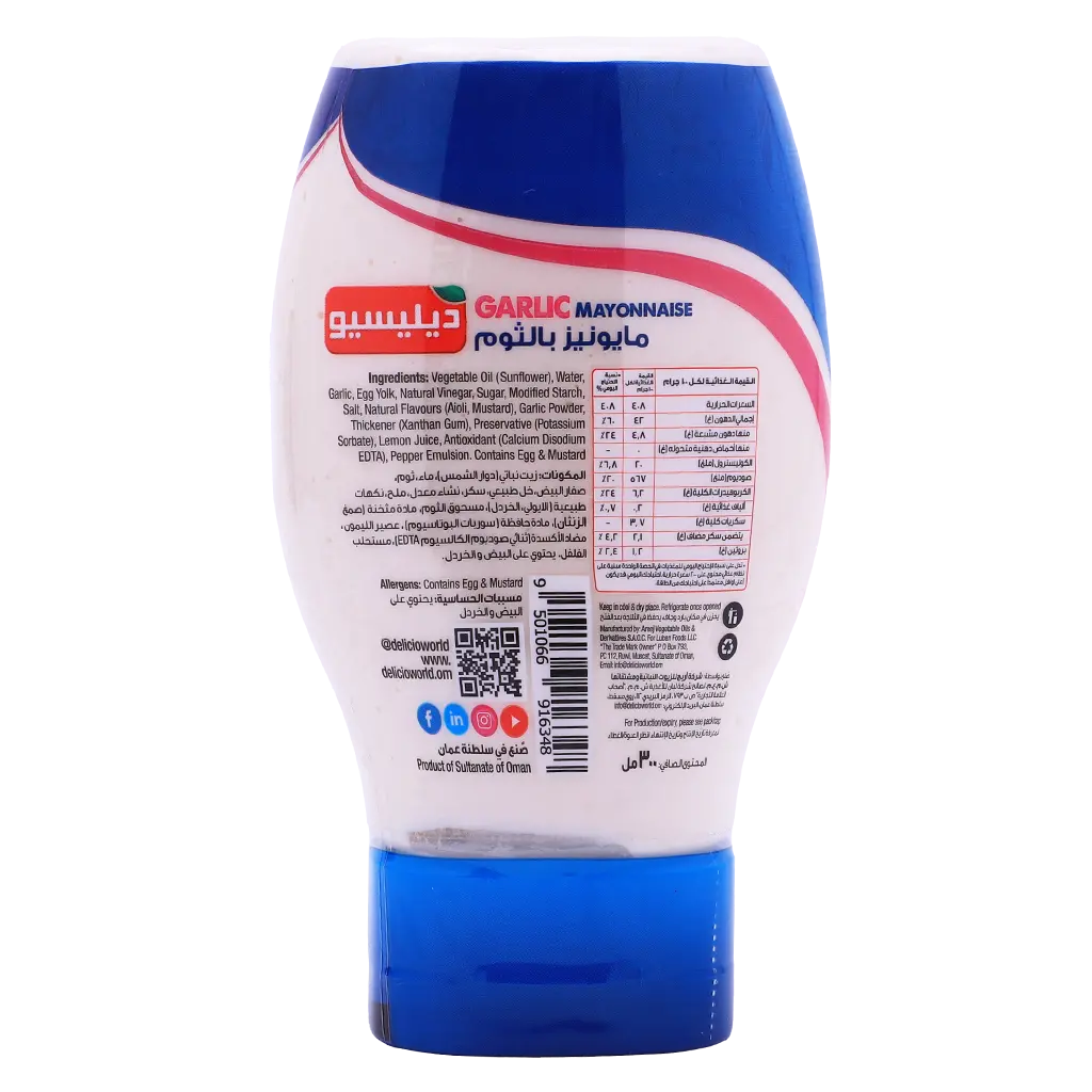 Delicio Garlic Mayonnaise Squeeze 300 ml - view 2