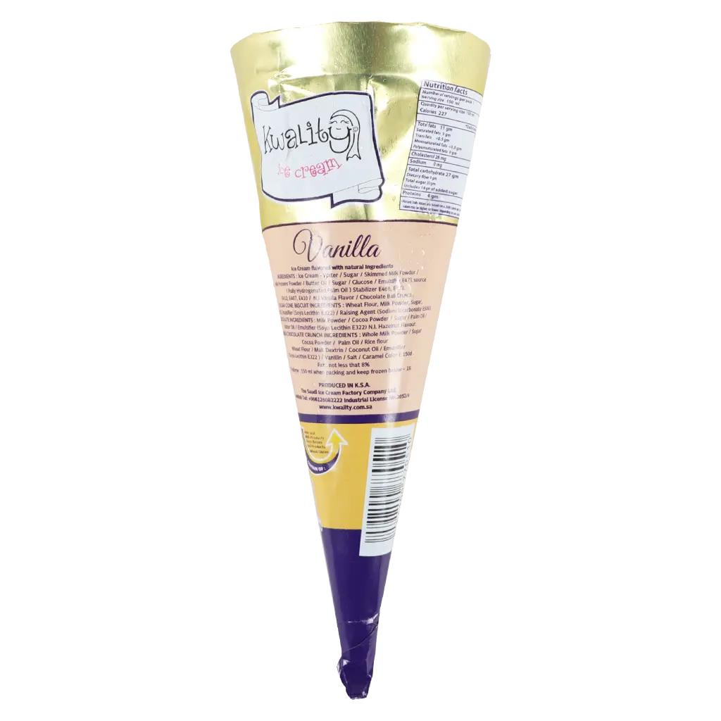 Kwality Ice Cream Vanilla Kone 150 ml - view 3