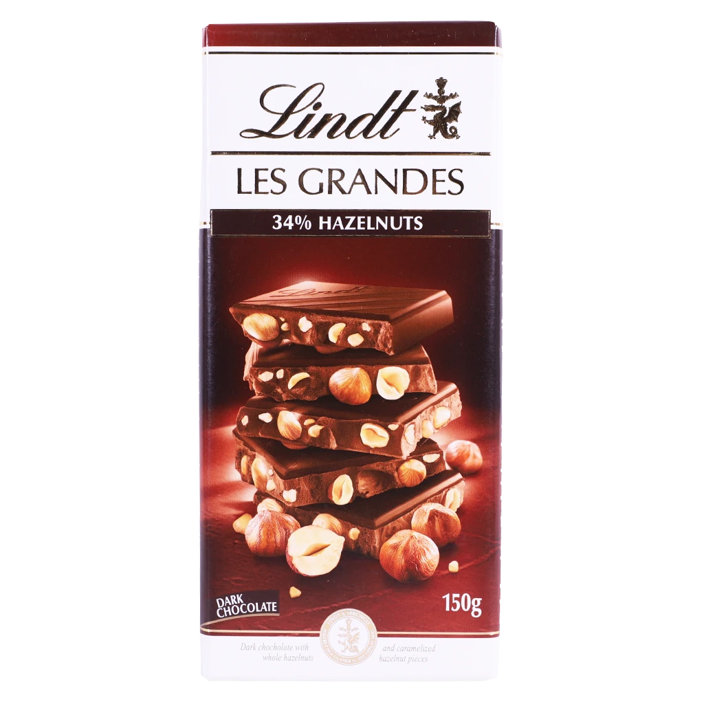 Lindt Les Grandes Dark Hazelnut 150 gm
