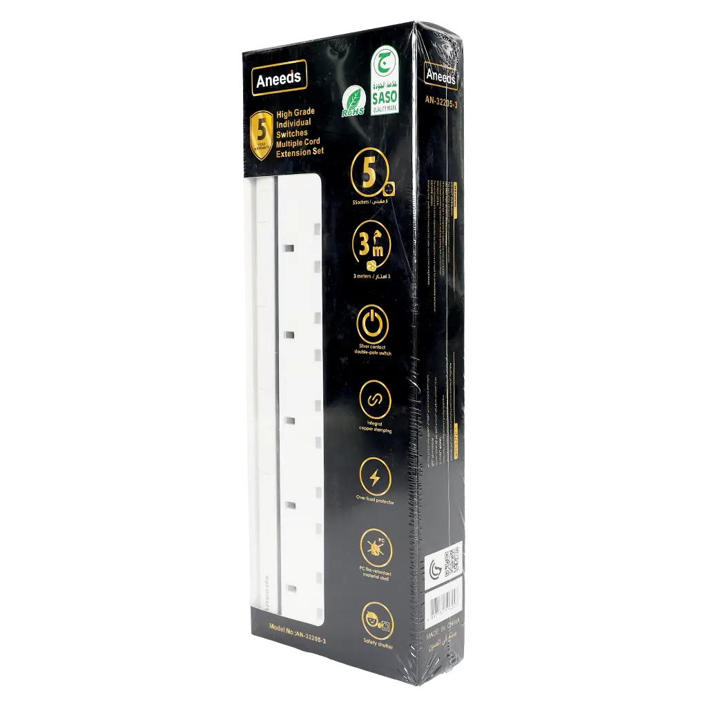 Aneeds Extension 5 Socket 3 m - view 2
