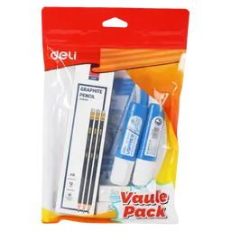 Deli Value Pack Pencil 12 pcs & Eraser 2 pcs & Correction 2 pcs & Flexiable Drawing Set