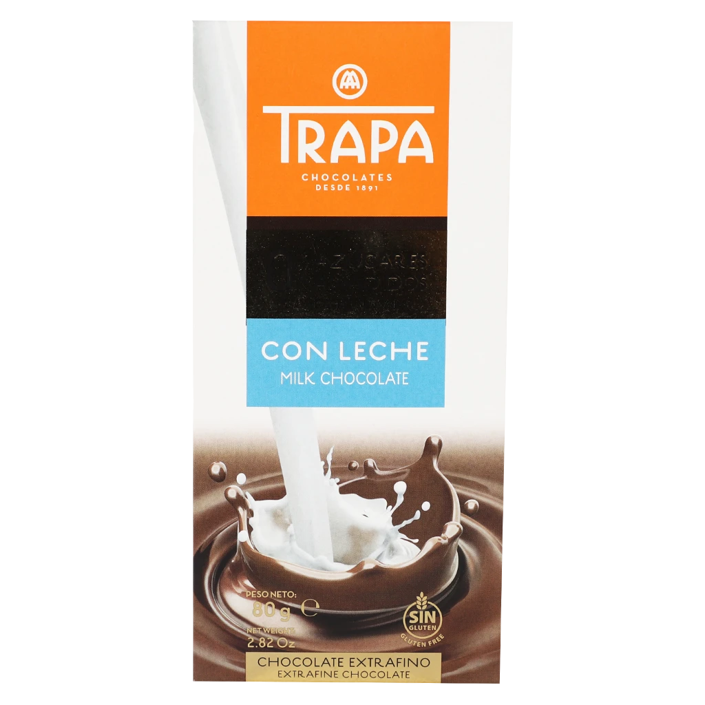 Trapa Milk Chocolate Bar  0% Added Sugars 80 gm