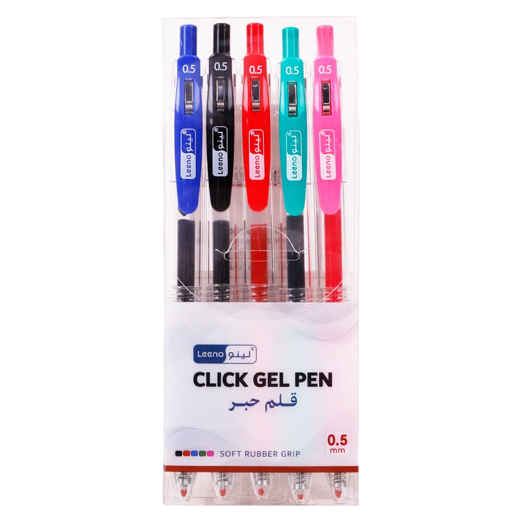 Leeno Click Gel Pen 0. 5 mm 5 Colors  - view 1