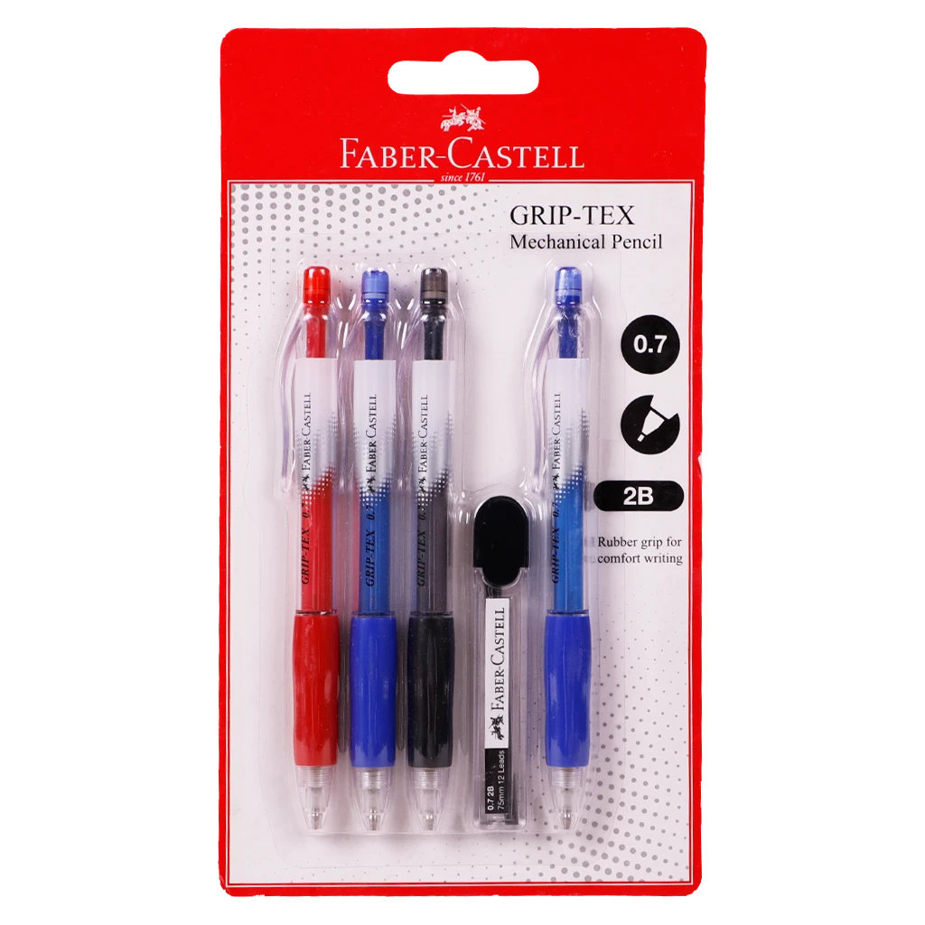 Faber Castell Grip Tex Mechanical Pencil 0.7mm 4 pcs