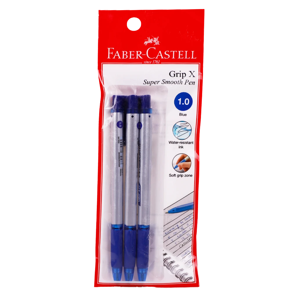 Faber Castell Ball Pen 1.0 mm set of 3 Blue