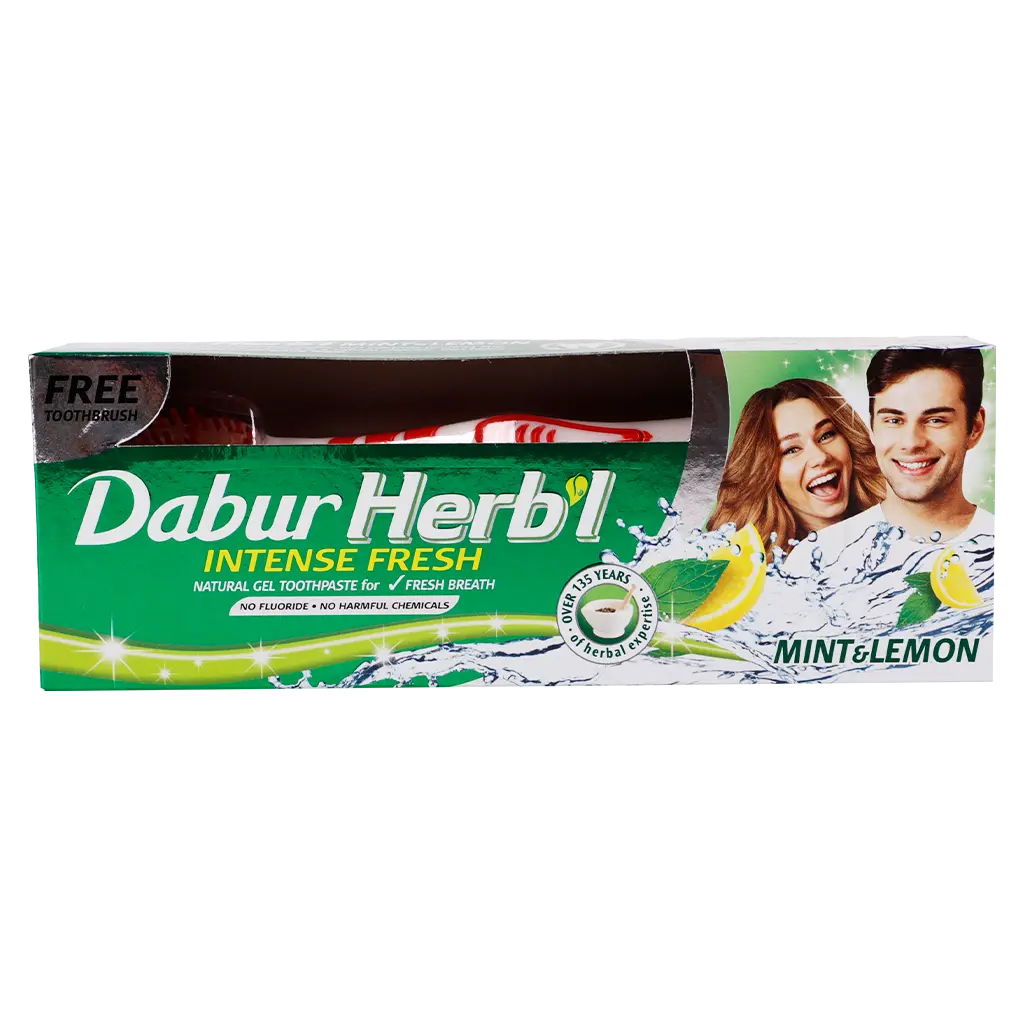 Dabur Herbal Toothpaste Mint & Lemon + Toothbrush 150 gm - view 3