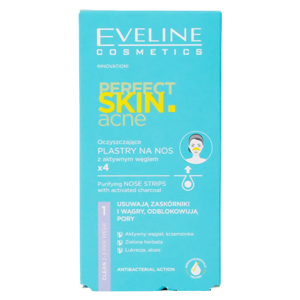 Eveline Perfect Skin Acne Purifying Charcoal Nose Strip 4 Pcs - view 2
