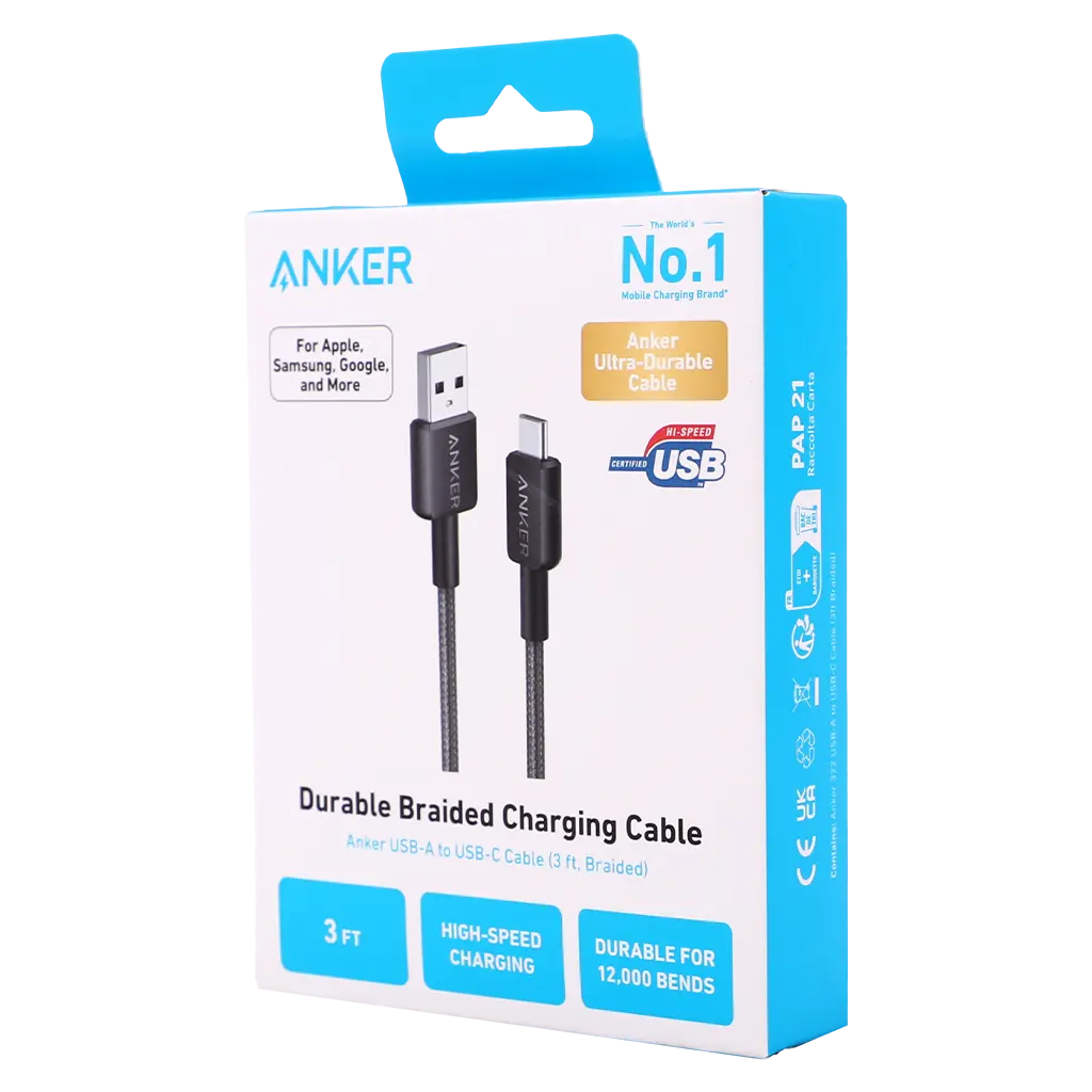 Anker 322 USBA to USBC Cable 3ft Nylon Black - view 3
