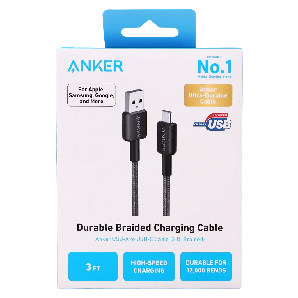 Anker 322 USBA to USBC Cable 3ft Nylon Black - view 4