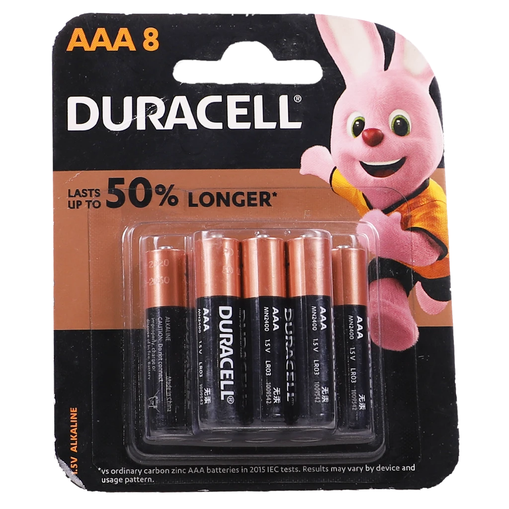 Duracell Alkaline Batteries AAA 8 Pcs