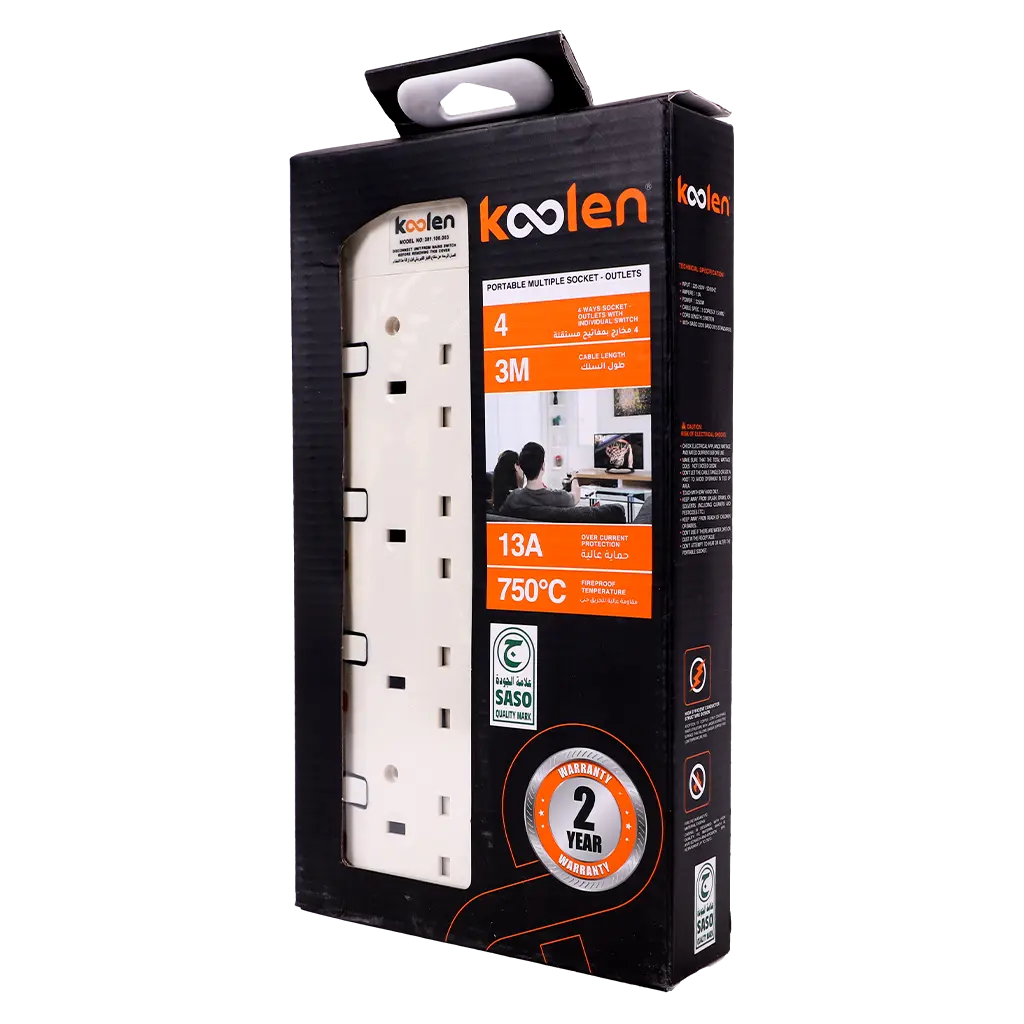Koolen Electrical Extension with 4 Sockets 3 m - view 2