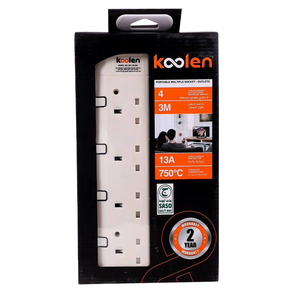 Koolen Electrical Extension with 4 Sockets 3 m - view 3