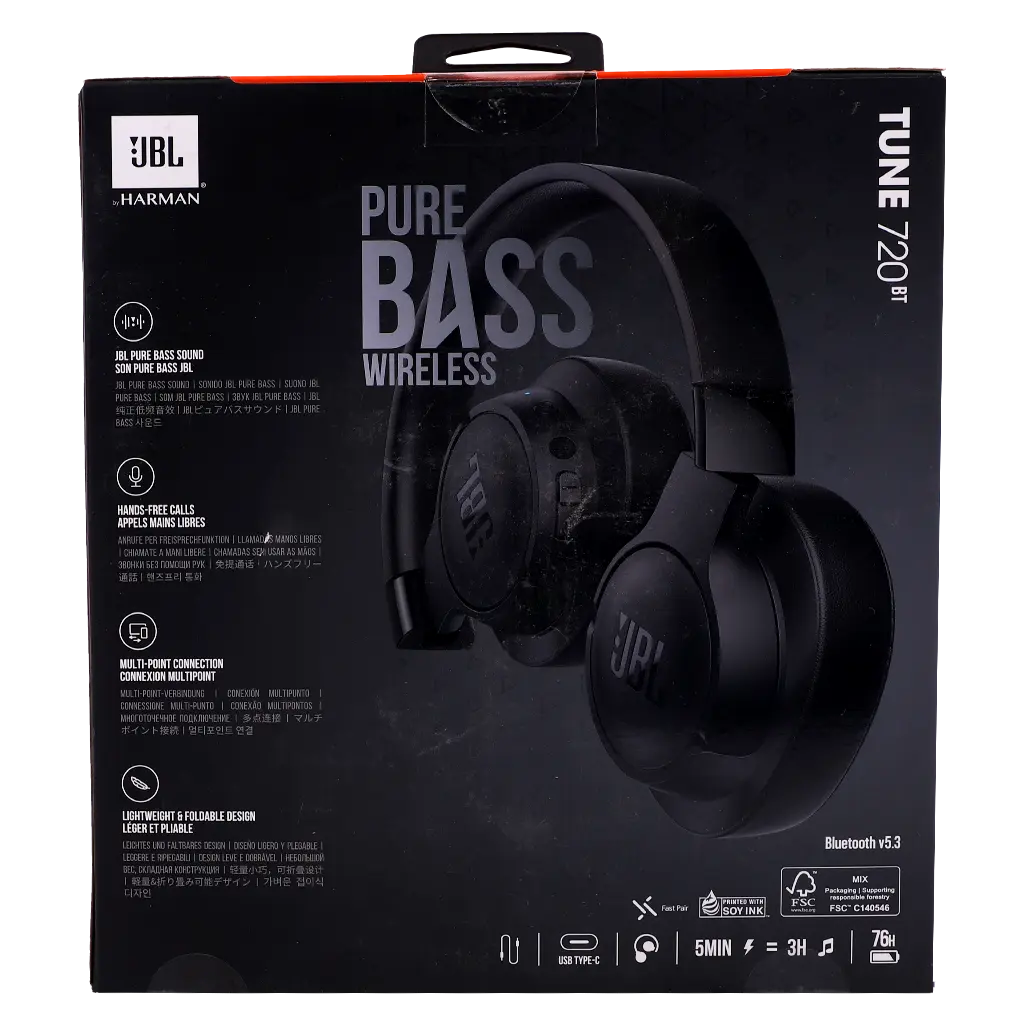 JBL HeadphonesTune 720 BT OverEar  Black - view 5