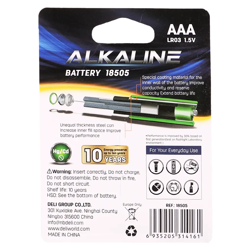 Deli Batteries Plus Power 4 pcs AAA Size - view 2
