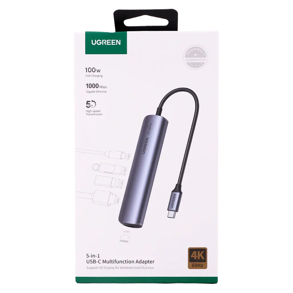 Ugreen USB-C to 2 USB 3.0+HDMI+RJ45 Ethernet Adapter + PD - view 3