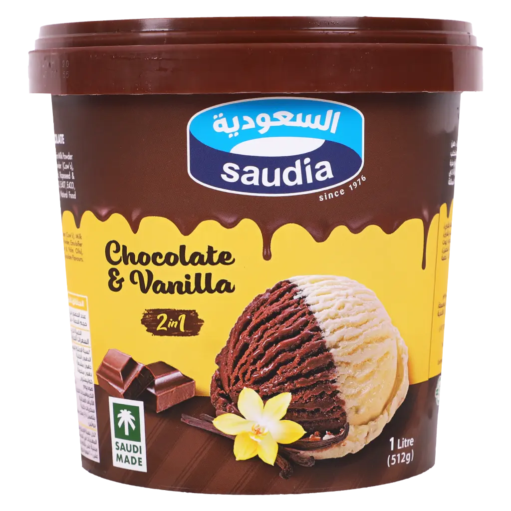 Saudia Ice Cream 2in1 vanilla and Chocolate 1 L - view 2