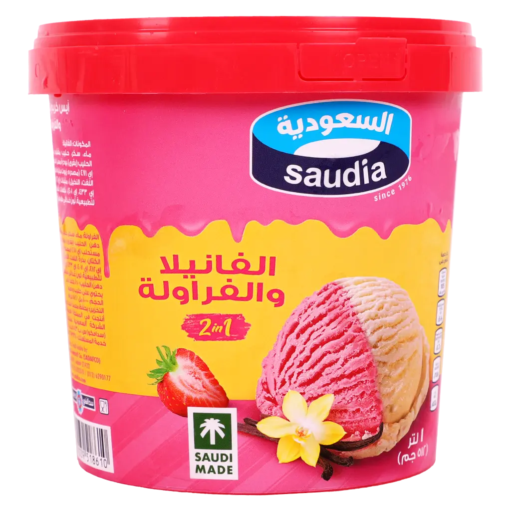 Saudia Ice Cream 2in1 vanilla and strawberry 1 L - view 1