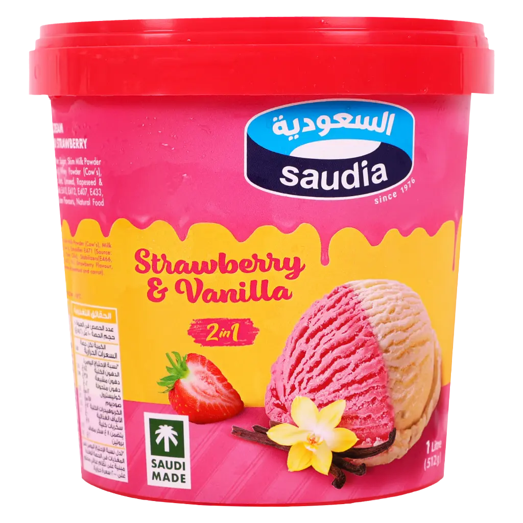 Saudia Ice Cream 2in1 vanilla and strawberry 1 L - view 2