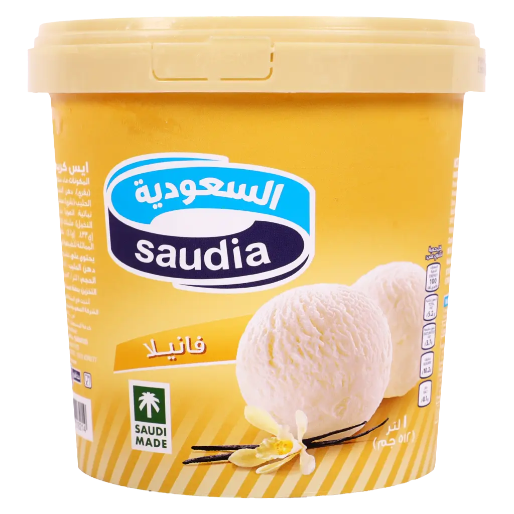 Saudia Ice Cream Vanilla Tubs 1 L - view 1
