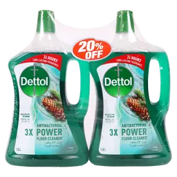 Dettol Antibacterial 3X Power Floor Cleaner Pine 2X1.8L Prm