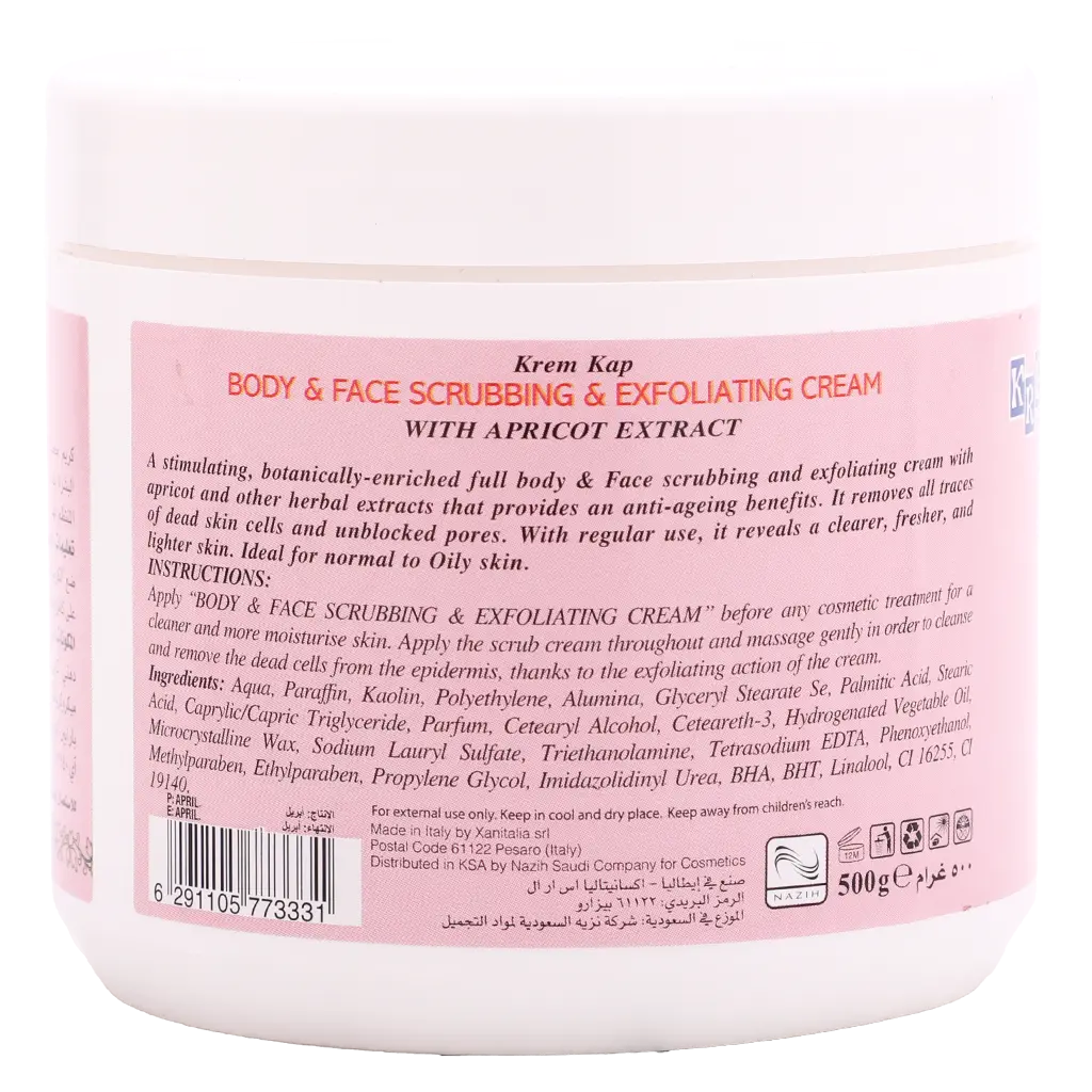 Kream Kap Exfoliating Face and Body Scrub Apricot 500 gm - view 2